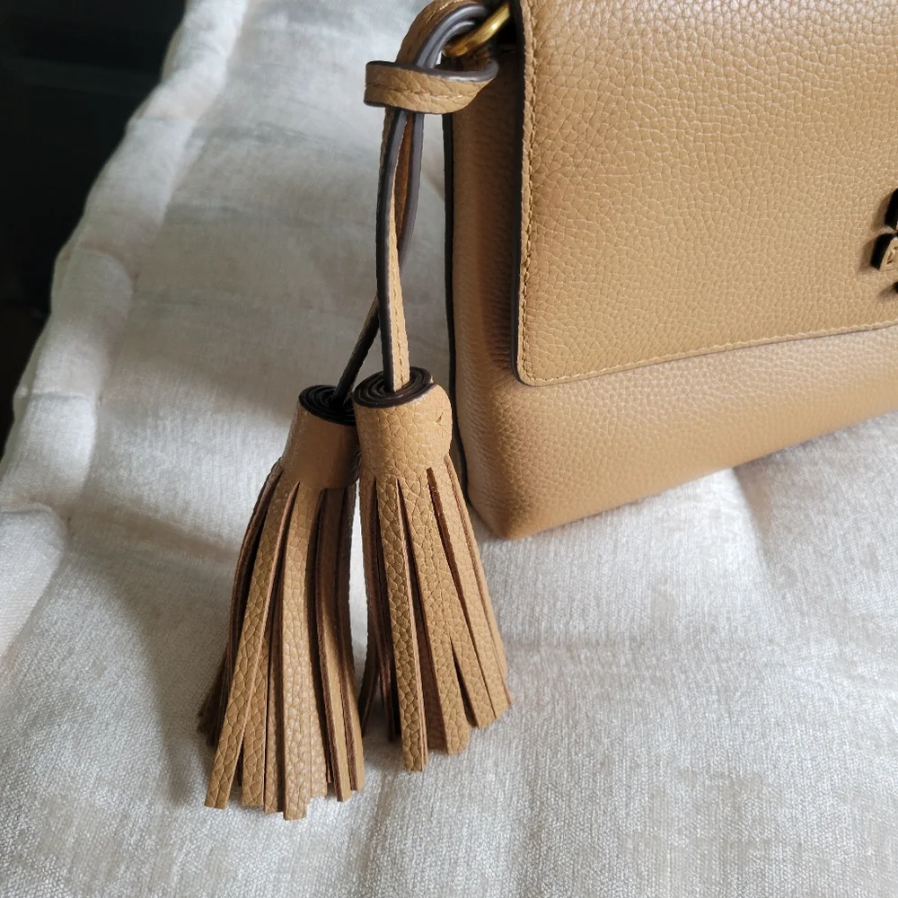 Tory Burch Tan Leather Crossbody with Tassel